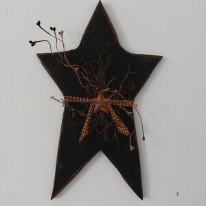 Rustic Black Star Wall Decor